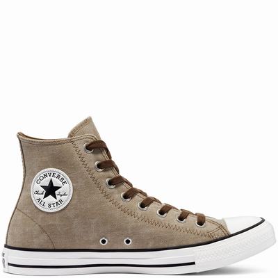 Férfi Converse Washed Canvas Chuck Taylor All Star Magasszárú Cipő CO7182356 Khaki